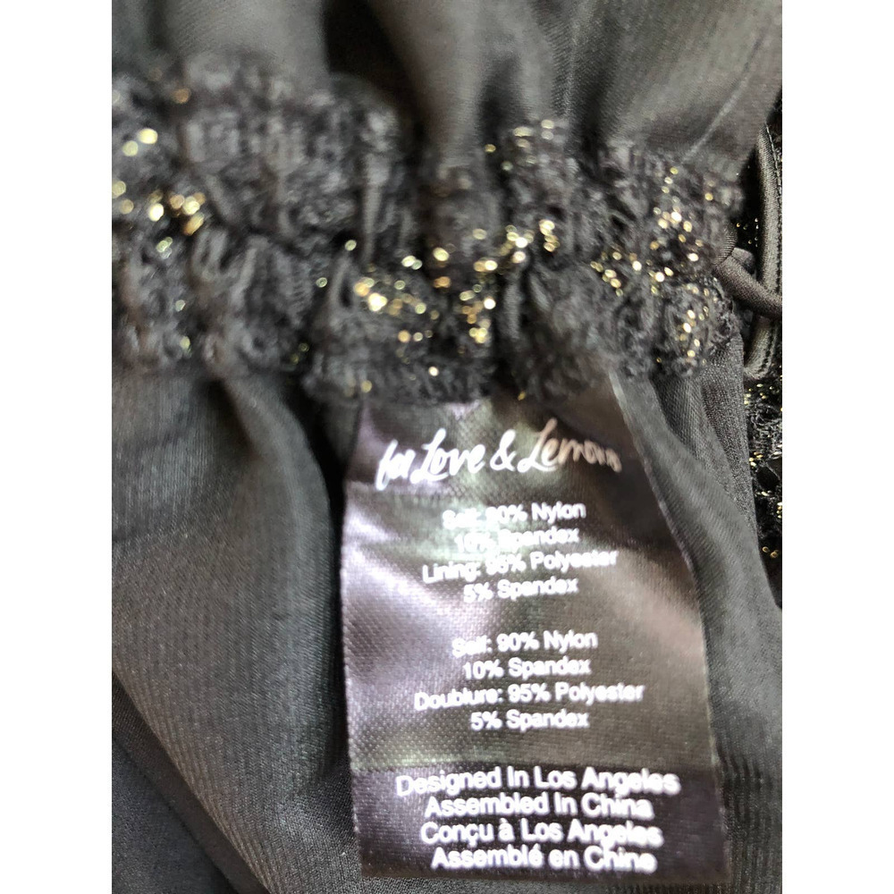For Love And Lemons Joanna  Dress Gold Metallic Stretch NWT S - Picture 8 of 10
